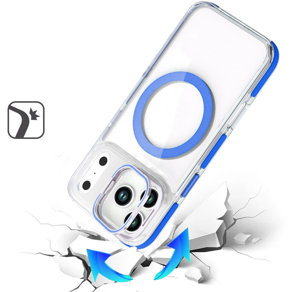 Phone Case for Apple iPhone 18 Pro Magnetic Ring Camera Stand Shockproof Hybrid Clear Transparent Metal Bracket Durable Protective Grip Cover