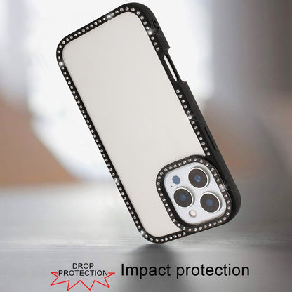 For Apple iPhone 15 Pro Max Diamond Full Rhinestone Clear Hybrid Protective, Sparkly Bling Transparent Shockproof Bumper All Around Case Cover