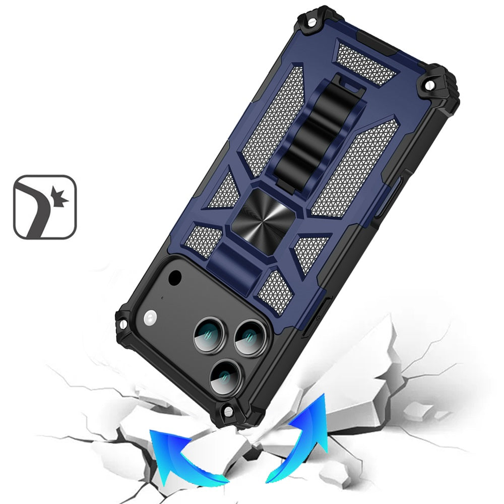 Phone Case for Apple iPhone 18 Pro Built in Magnetic Hiden Kickstand Shockproof Rugged Armor Grip Hybrid Heavy Duty Anti Slip Protective Style Cover