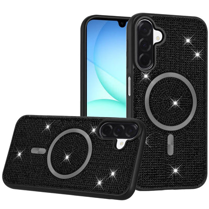 For Samsung Galaxy A17 5G Sparkly Diamond Bling Case Rhinestone Skin Hybrid with Magnetic Circle, MagSafe Compatible Case Cover