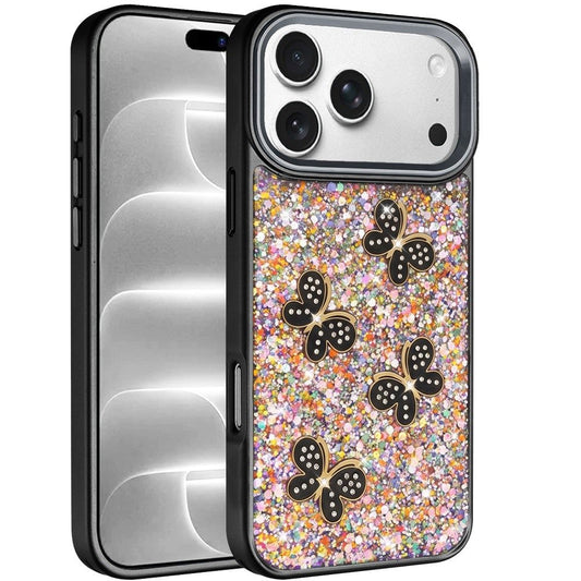 Cute Butterfly Diamond Glitter Metallic Hybrid Shockproof Shimmer Grip Stylish Protective Luxury Designer