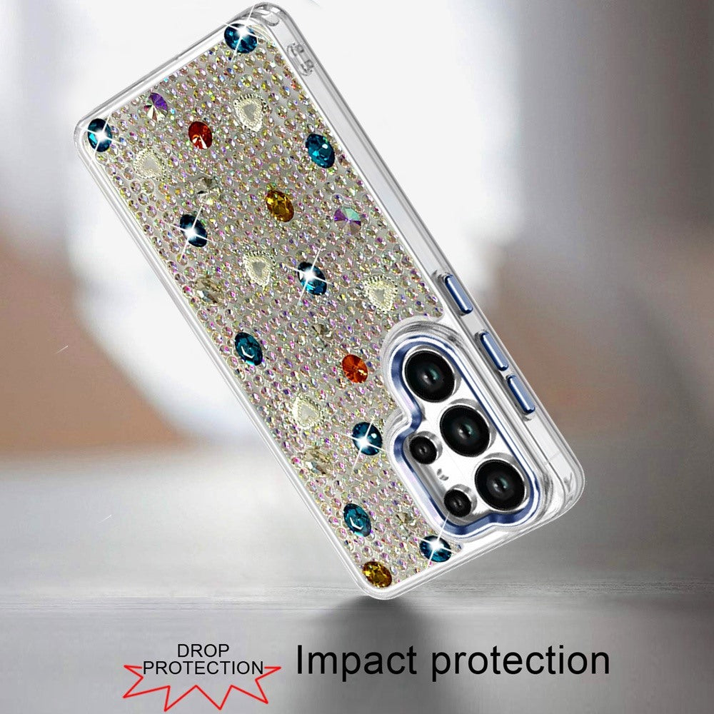 Chrome Fashion Hybrid Bling Diamond Heart Rhinestone Decorative Stones Sparkling Embellished Design