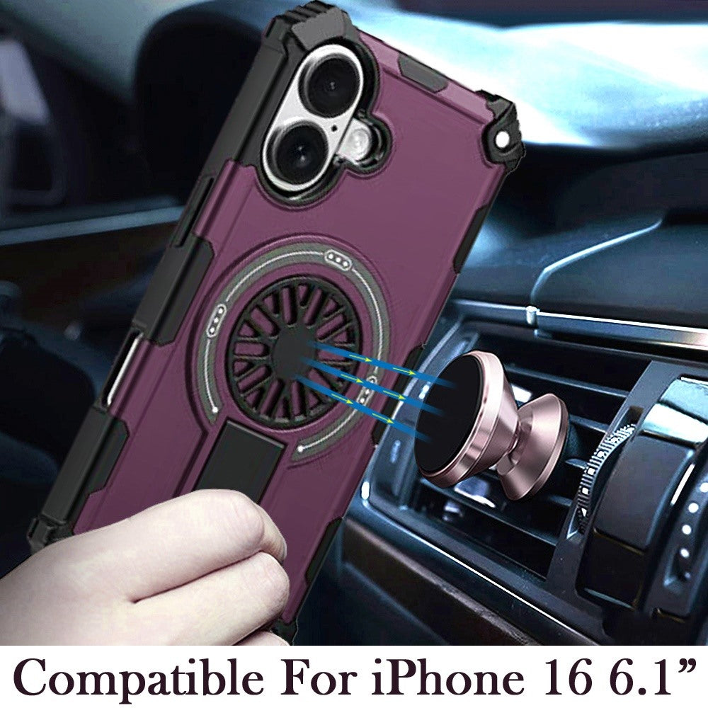 Invisible Kickstand Magnetic Car Mount Friendly Shockproof Texture Anti Slip Durable Grip Heavy Duty Hybrid