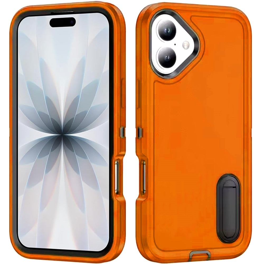 For Apple iPhone 17 Pro Max Hybrid 3 Layers Hard 3in1 Shockproof with Kickstand Heavy Duty Hard TPU Rubber Anti-Drop Case Cover