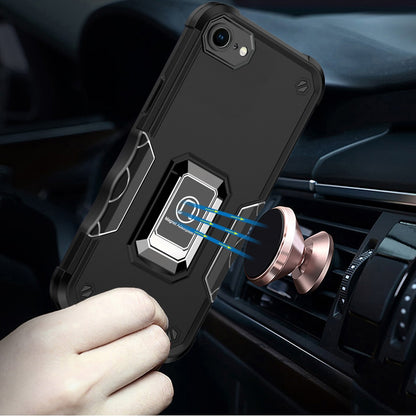 For Apple iPhone 17E /16E Hybrid Stand Magnetic Ring Holder Kickstand Heavy Duty Rugged Drop Silicone & Hard PC Shockproof Case Cover