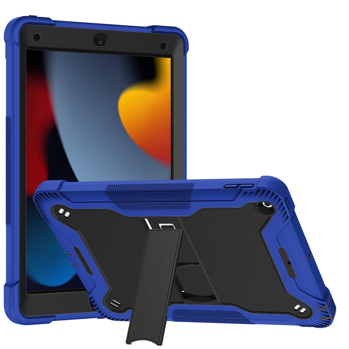 Tablet Case for Apple iPad 9th 8th 7th Gen (10.2 inch) Shockproof Rugged Heavy Duty Kickstand Hybrid Armor Anti Slip Impact Resistant Durable Protective Grip Stand Cover