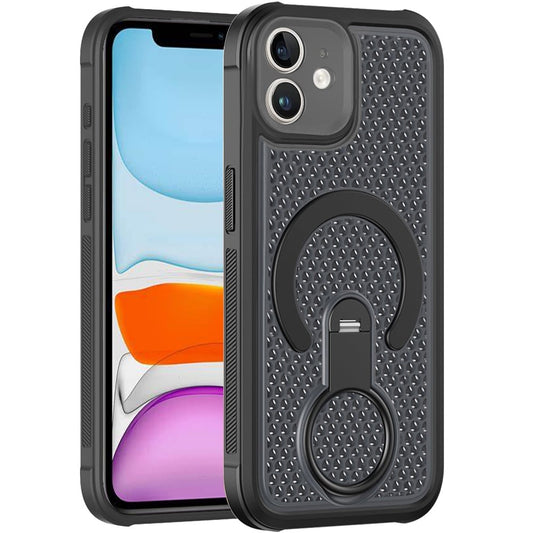 Phone Case for Apple iPhone 11 Magnetic Honeycomb Hybrid Rugged Armor Ring Kickstand Dual Layer Shock Absorbing Hard PC Soft TPU Cover