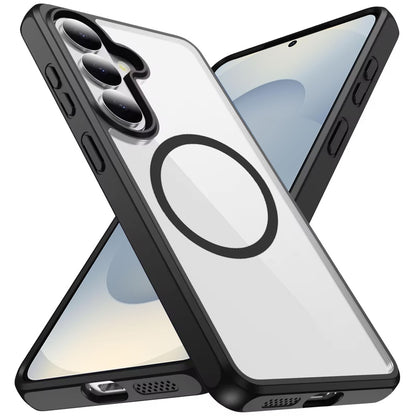For Samsung Galaxy S26+ / S26 Plus Magnetic Circle HQ Transparent Clear TPU Thick 2.0mm Frame Hybrid Shockproof Protector Case Cover