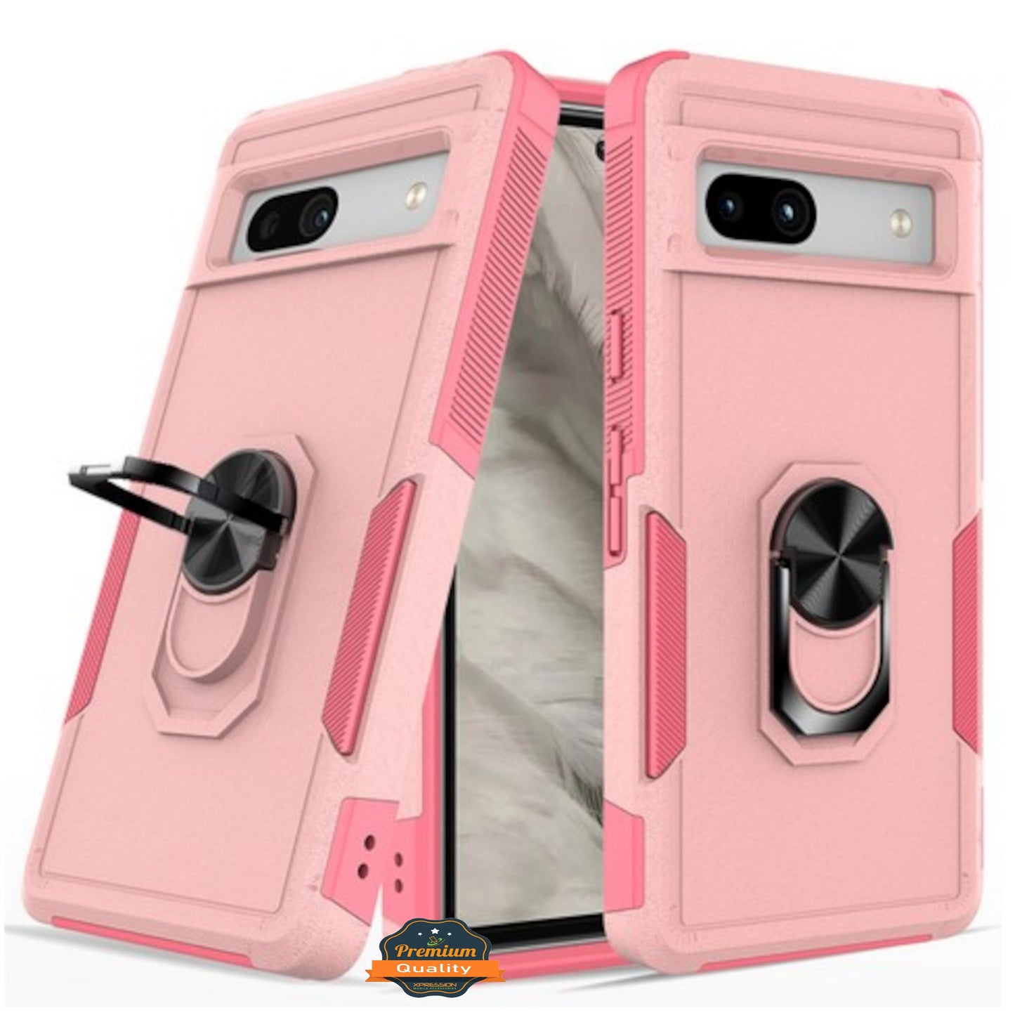 Phone Case Cover for Google Pixel 10A Heavy Duty Rugged Hybrid, Dual-Layer Shockproof Protection with Magnetic Ring Stand Holder Cover