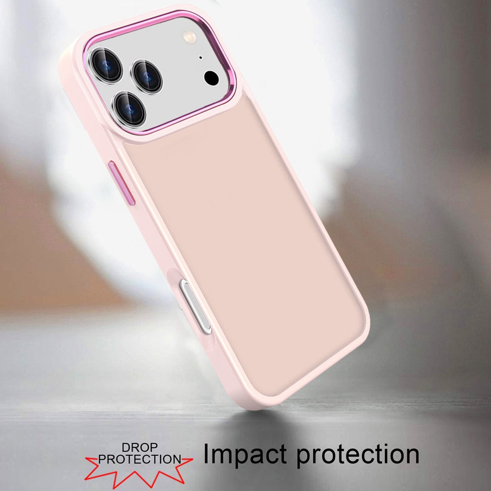 For Apple iPhone 17 Pro (6.3") Slim Fit Thin Hybrid,Frosted Matte Polished Acrylic Hard PC with TPU Rubber Frame Case Cover