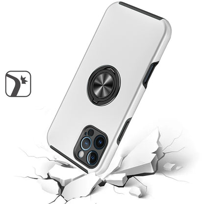 For Samsung Galaxy S25 EDGE Hybrid 360 Degree Rotatable Metal Invisible Ring Stand Holder Slim Fit Magnetic Car Mount Shockproof Case Cover Silver