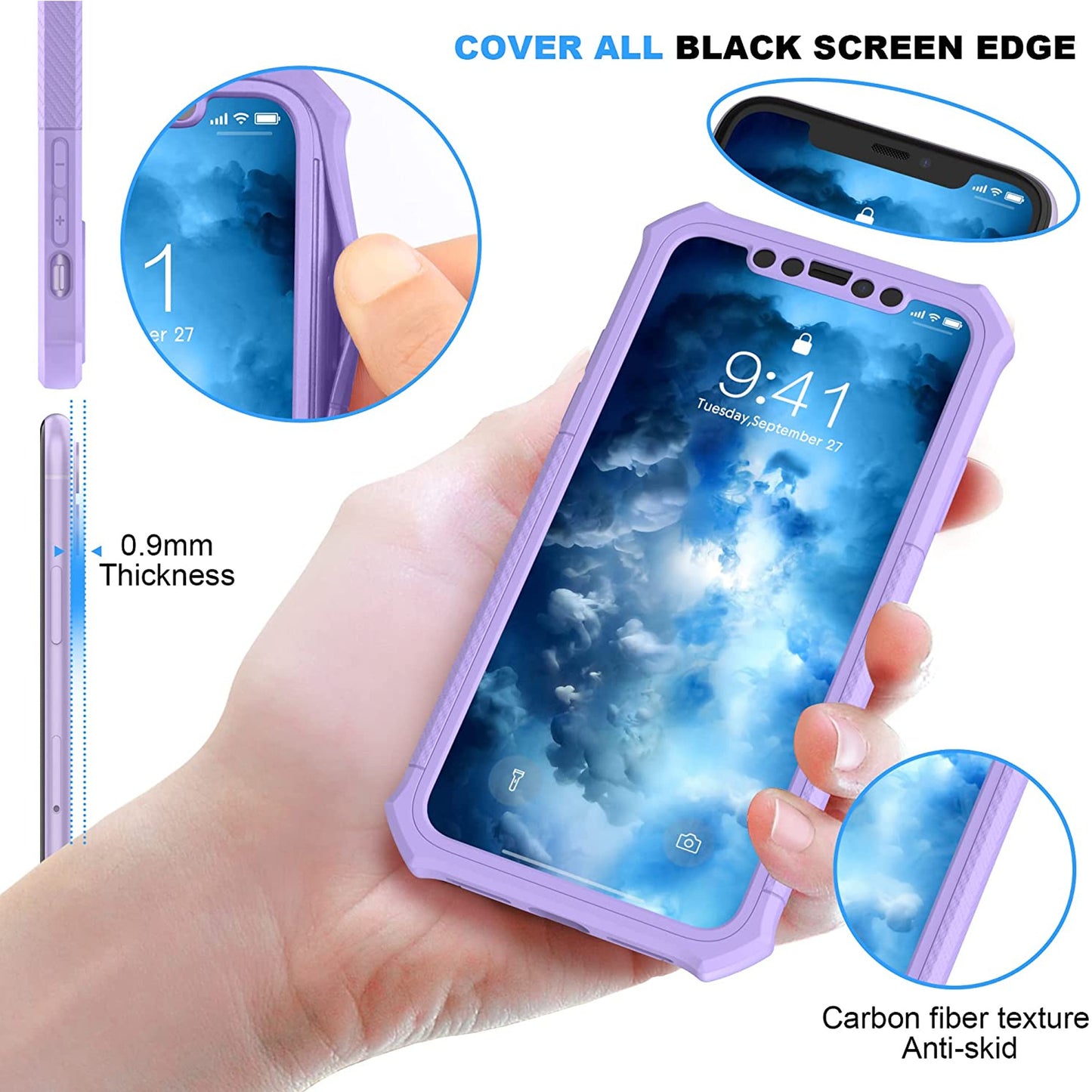 For Cricket Icon Plus 2026 Full-Body Dual Layer Hybrid Case Slim, Drop-Proof TPU Hard PC, Durable Corner Front Bumper Protector Case Cover Purple