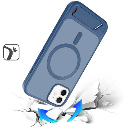 Phone Case for iPhone 12 / 12 Pro Matte Magnetic Metal Kickstand Shockproof Grip Anti Slip Durable Protective Heavy Duty Hybrid Cover