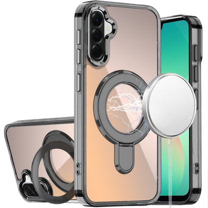 Phone Case for Samsung Galaxy A27 Chrome Magnetic Ring Stand Rotational Shockproof Hybrid Kickstand Metal Finish Rugged Drop Protection Armor Cover