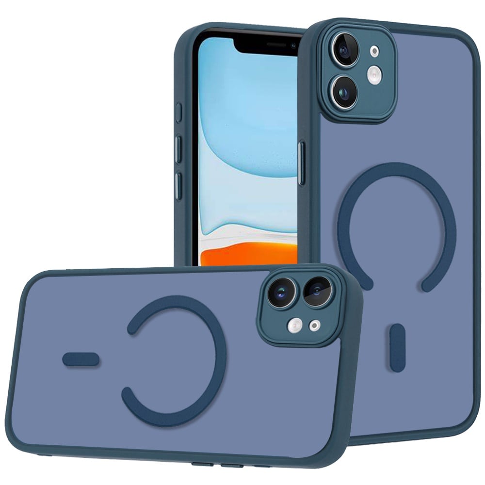 Phone Case for Apple iPhone 11 Matte Frosted Magnetic Back Hybrid Hard PC Soft TPU Camera Protection Slim Shock Absorbing Anti Fingerprint Cover