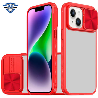For iPhone 14/13 (6.1") METKASE Fusion Transparent Clear Hybrid Shockproof Protection Anti Scratch Durable Secure Grip Slim Design Premium Finish Case Cover Red