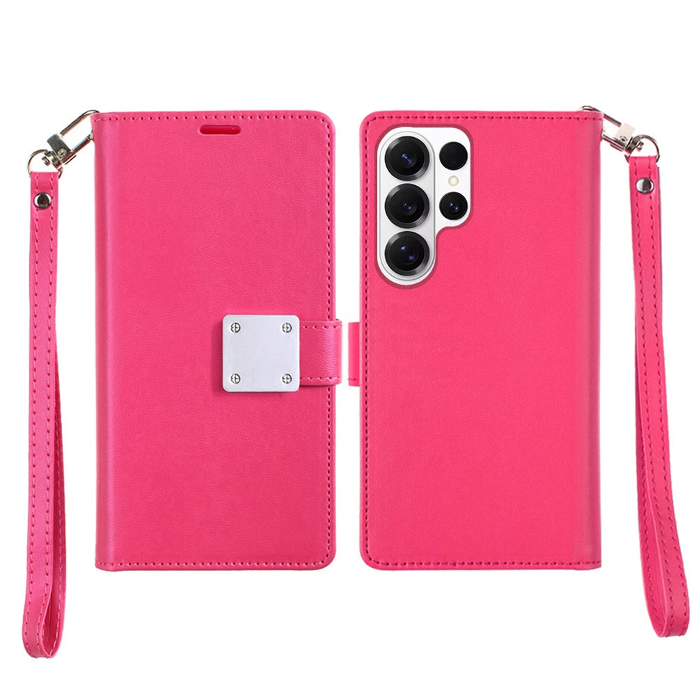 For Samsung Galaxy S26 Ultra Wallet Cases PU Leather with Credit Card /ID /Cash Holder Slot Dual Flip Book Pouch, Stand and Strap Case Cover