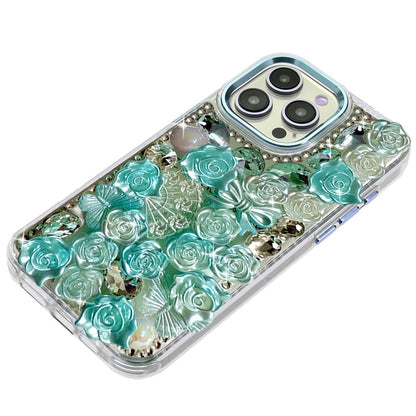 Phone Case for Apple iPhone 13 Pro Max 3D Flower Bling Rhinestone Glitter Cute Stylish Shockproof Protective Decorative Luxury Grip Stones Ornaments Cover