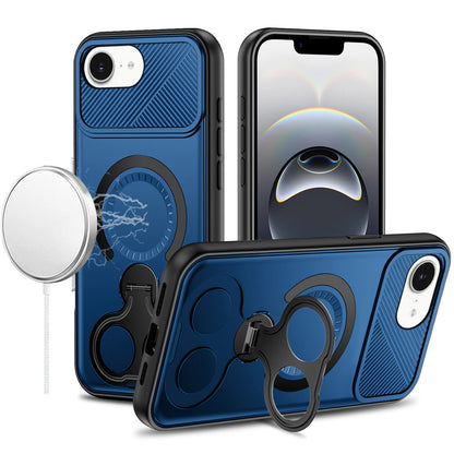 Hybrid with Invisible 2 Hole Ring Stand Magnetic back Car Mount Friendly Protector