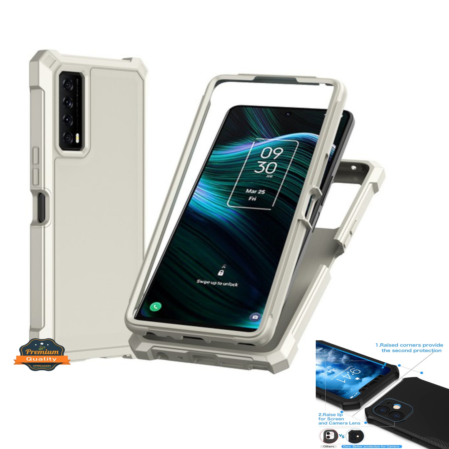 For BLU View 4 (B135DL), BLU View 2 (2023) Full-Body Dual Layer Hybrid Case Slim, Drop-Proof TPU Hard PC, Durable Corner Front Bumper Protector Case Cover