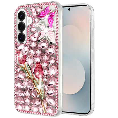 For Samsung Galaxy S26 Bling Crystal 3D Full Diamonds Luxury Sparkle Rhinestone Hybrid Protective Case Cover