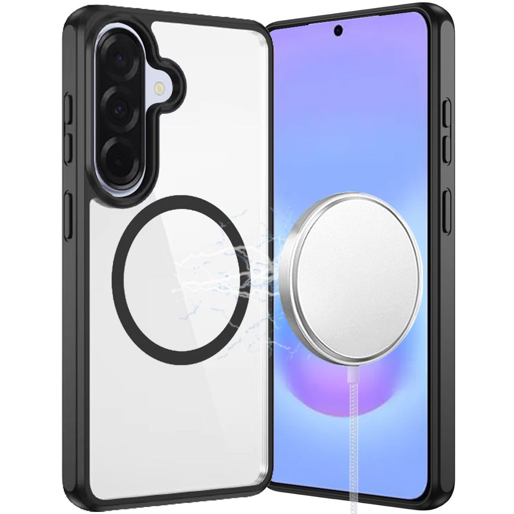 Phone Case for Samsung Galaxy A57 Transparent Magnetic HQ Shockproof Hybrid 2.0mm Thick AntiSlip Grip Drop Protection Rugged Clear Durable Impact Cover