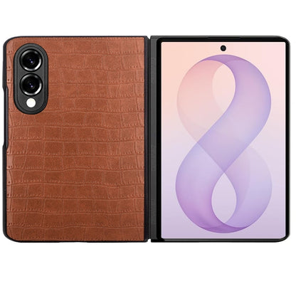 Phone Case for Samsung Galaxy Z Fold 8 Premium PU Vegan Leather Hard Shell Snap On Slim Fit Hybrid Protective Reinforced Rugged Skin Design Cover