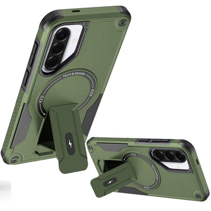 For Samsung Galaxy A37 Magnetic Invisible Kickstand Holder with Magsafe, Slim Fit Shockproof Hybrid Military Grade Heavy Duty Case Cover