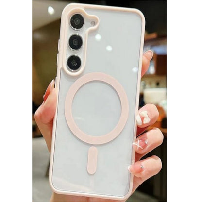For Samsung Galaxy S25 EDGE Hybrid Clear Transparent with Color Edge Bumper, MagSafe Compatible Ultra Slim Hard PC Case Cover