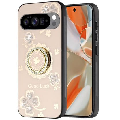 For Google Pixel 10 Pro XL Diamonds 3D Fashion Bling Sparkly Glitter Ornaments Engraving Hybrid with Ring Stand Case Cover