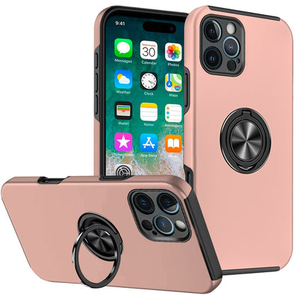 For Samsung Galaxy S25 EDGE Hybrid 360 Degree Rotatable Metal Invisible Ring Stand Holder Slim Fit Magnetic Car Mount Shockproof Case Cover Rose Gold