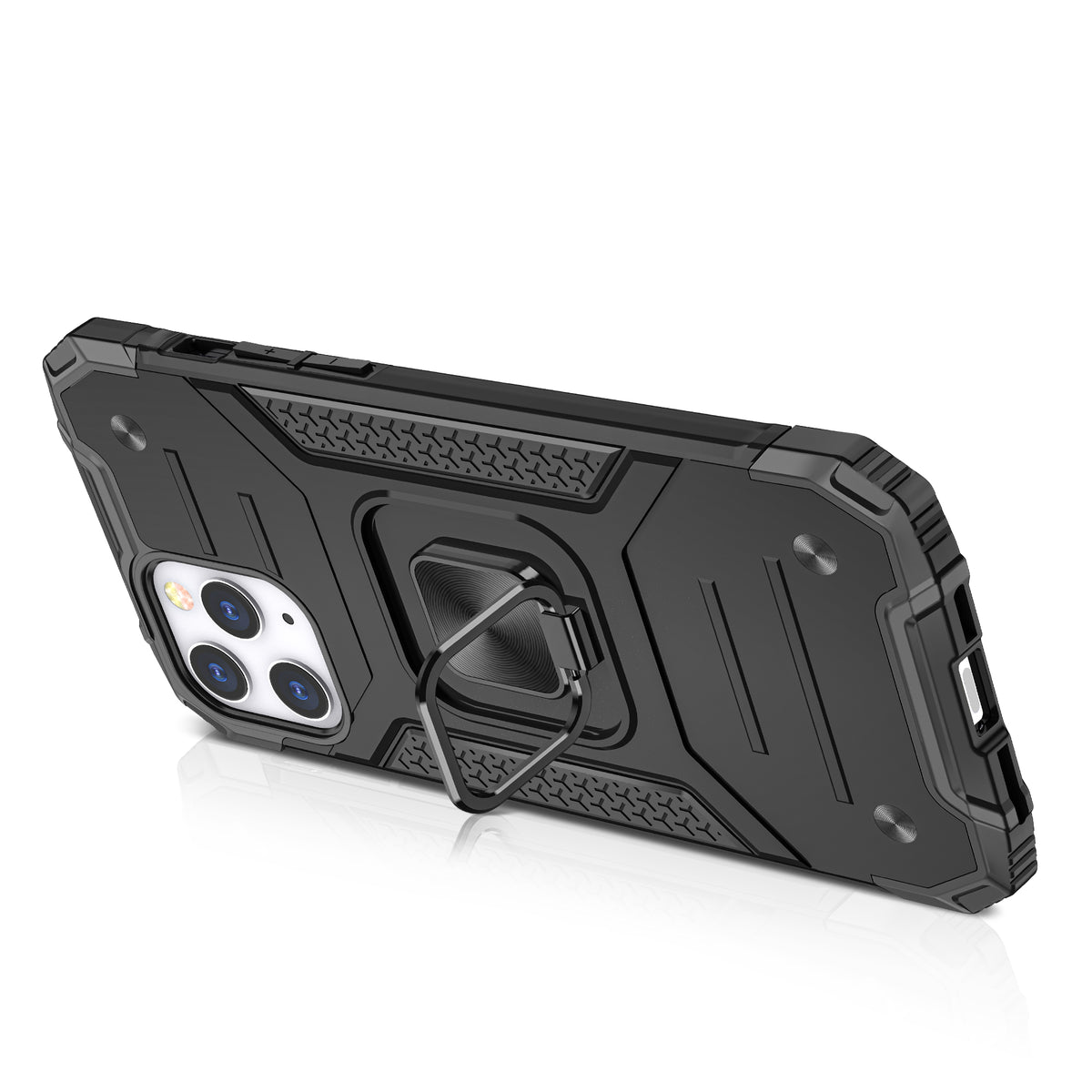 For Apple iPhone 16 Plus (6.7") Armor Hybrid with Ring Holder Kickstand Shockproof Heavy-Duty Durable Rugged Dual Layer Case Cover