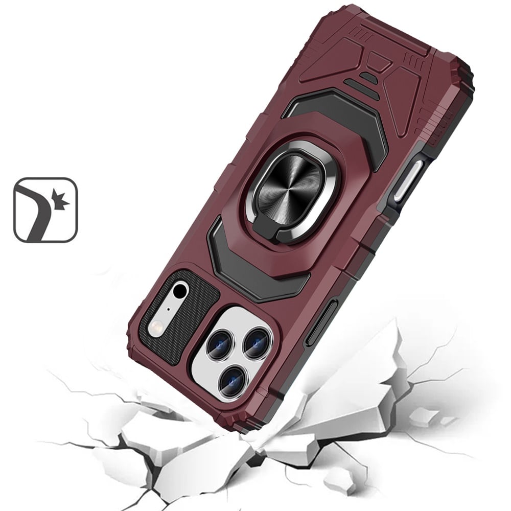 Phone Case for Apple iPhone 18 Pro Rugged Hybrid Dual Layer Magnetic Ring Stand Armor Shock Absorbing Heavy Duty TPU Reinforced Bumper Cover