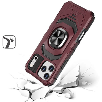 Phone Case for Apple iPhone 18 Pro Rugged Hybrid Dual Layer Magnetic Ring Stand Armor Shock Absorbing Heavy Duty TPU Reinforced Bumper Cover