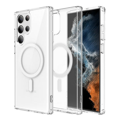 For Samsung Galaxy S26 Ultra Magnetic Clear, MagSafe Wireless Charger Compatible, Slim PC + TPU Hybrid Transparent Design Case Cover Clear