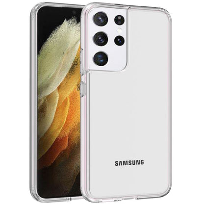 For Samsung Galaxy S21 Ultra Transparent Shock Absorption PC + TPU Rubber Gel Thick 3mm Hybrid Silicone Slim Fit Back Case Cover Clear