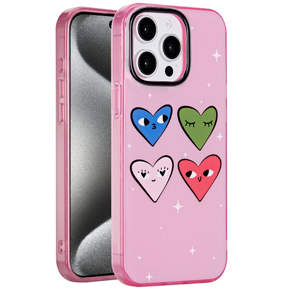 For Apple iPhone 15 Pro Max Fashion Layer Design Slim IMD TPU Protective, Shockproof Hybrid Stylish Durable Hard PC Case Cover