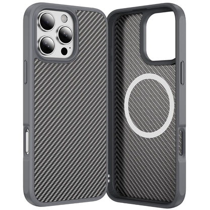 For Apple iPhone 16 Pro Max Carbon Fiber Design with Magnetic HQ 2.0mm Thick Hybrid Shockproof Rubber Hard PC Case Cover
