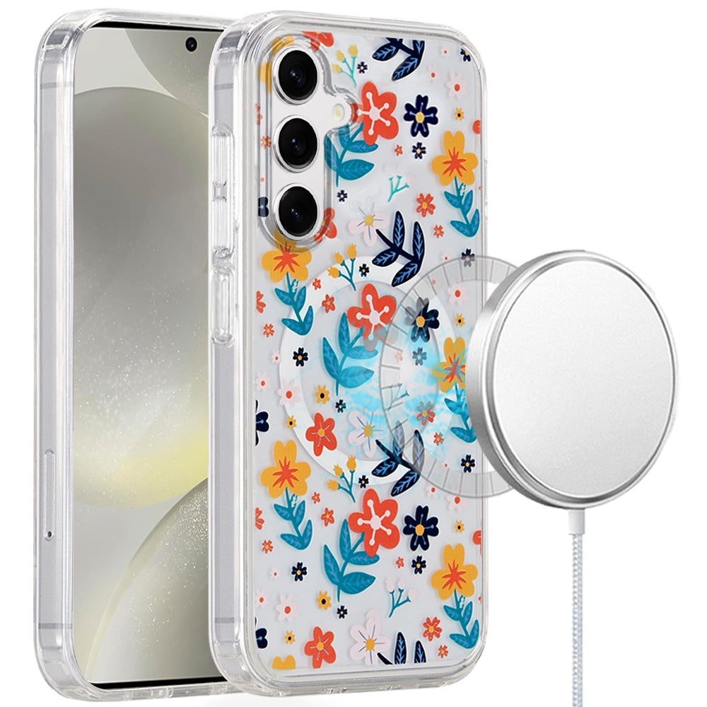 For Samsung Galaxy S25 /S24 Cute Fashion Pattern Design, Durable Shockproof Slim TPU Hard Back, MagSafe Compatible Case Cover