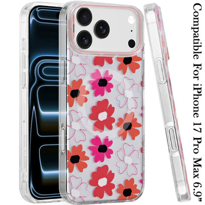 Phone Case for Apple iPhone 17 Pro Max (6.9") Stylish Design Shockproof Magnetic Magsafe Compatible TPU IMD Print Rugged Grip Drop Protection Slim Fashion Cover
