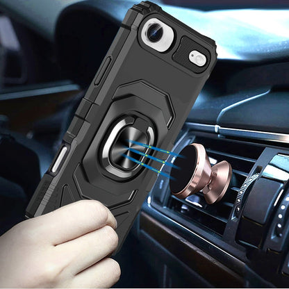 For Apple iPhone 17 Air (6.6") Hybrid Dual Layer with 360° Rotate Magnetic Ring Stand Holder Kickstand TPU Rugged PC Shockproof Case Cover