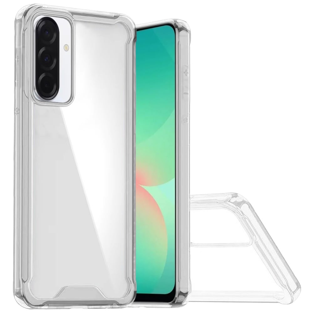 Phone Case for Samsung Galaxy A27 Shockproof Transparent Hard PC TPU Hybrid Durable Frame Gummy Protective Slim Grip Lightweight Cover Clear+Clear