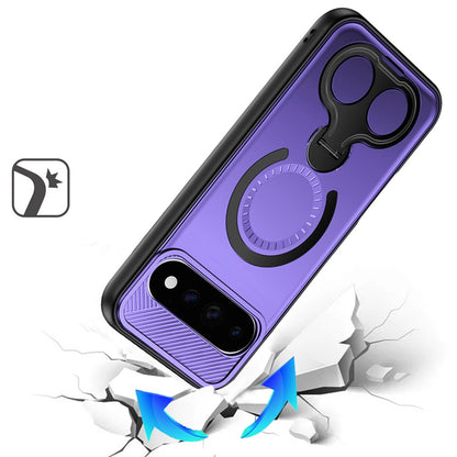 Phone Case for Google Pixel 11 /11 Pro Magnetic 2 Ring Stand Car Mount Friendly Shockproof Rugged Grip Armor Dual Ring Kickstand Heavy Duty Hybrid Cover
