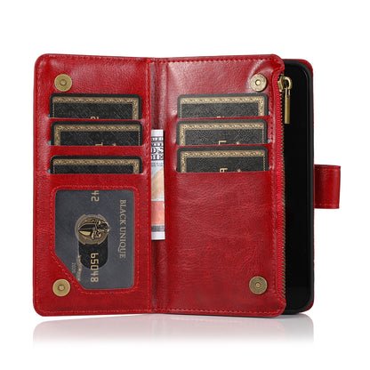 For Samsung Galaxy S26 Ultra Leather Wallet Case with Zipper, 9 Card Slots, Cash Pocket, Stand & Strap, Clutch Pouch Design Case Cover