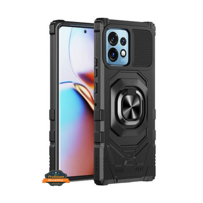 For Motorola Moto G 5G 2026 / Moto G Play 2026 Hybrid Magnetic Car Mount Ring Kickstand Stand Holder Full-Body Armor Protective [Military Grade] Case Cover