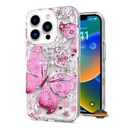For Apple iPhone 16e /iPhone SE4 Hybrid Clear Frame with Trendy Pattern Design, Shockproof Hard Back & TPU Rubber Case Cover