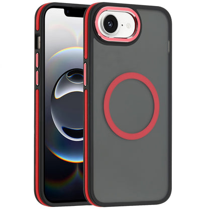 For Apple iPhone 16e Frosted Translucent Back Hybrid Case with Magnetic Circle; MagSafe Compatible, Military Grade Shockproof, Slim Design Case Cover