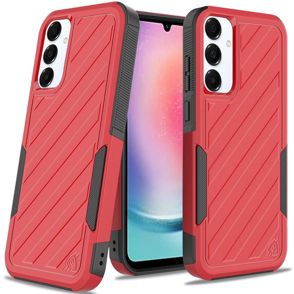 For Samsung Galaxy A26 Hybrid lined shockproof dual layer Rugged 2in1 Hard PC & Silicone TPU Non Slip Textured Tough Armor Case Cover