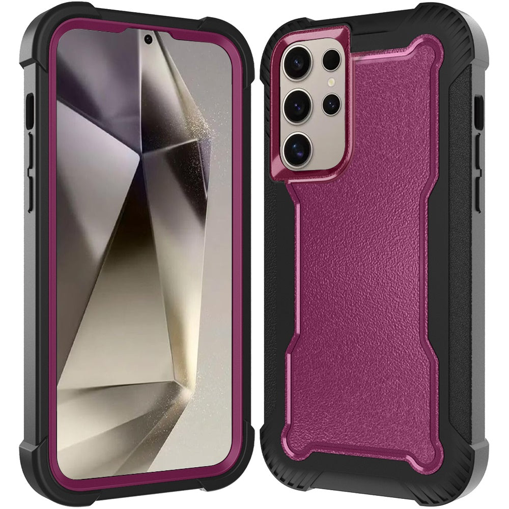 For Samsung Galaxy S25 /S24 Tough Hybrid Case - Shockproof 3-in-1 Armor Full-Body Protection PC + TPU Rubber Bumper Frame Case Cover