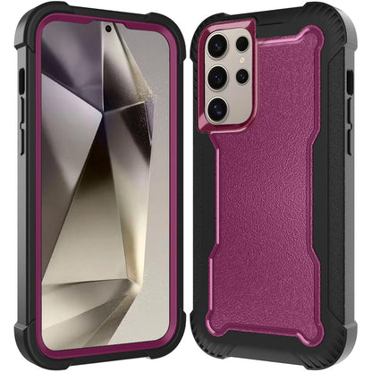 For Samsung Galaxy S25 /S24 Tough Hybrid Case - Shockproof 3-in-1 Armor Full-Body Protection PC + TPU Rubber Bumper Frame Case Cover